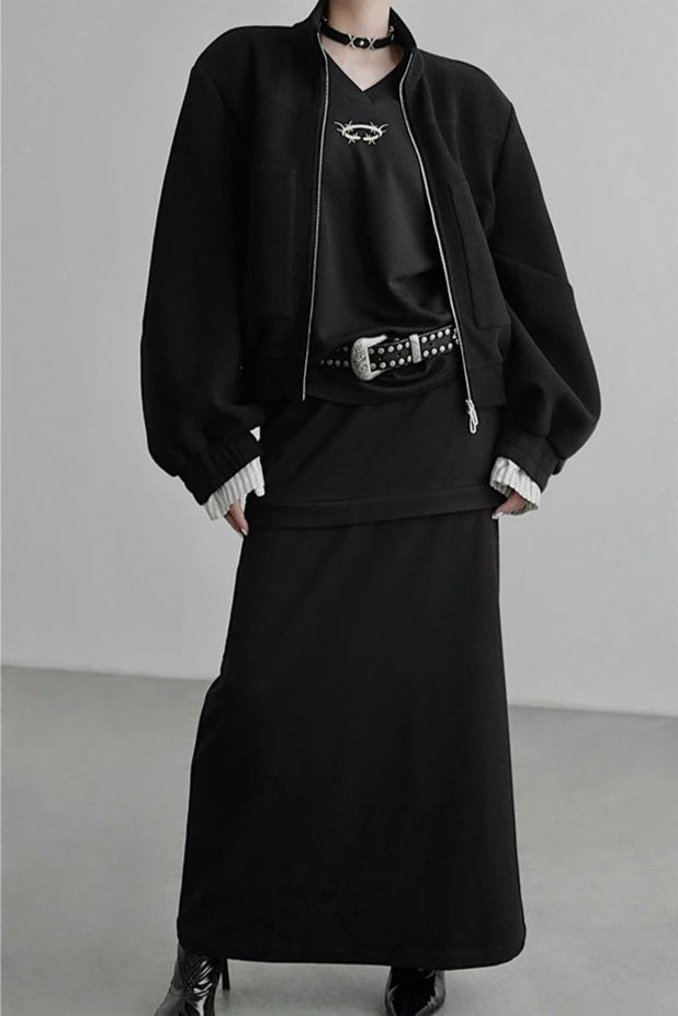 Wide shoulder jacket B4342