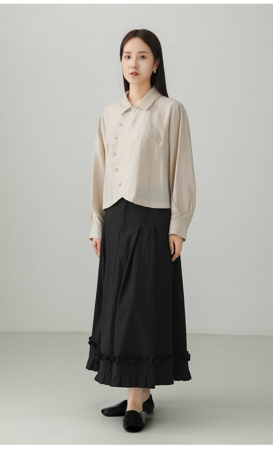 リンクルテンセルリネンアーティスチックシャツ　B4704