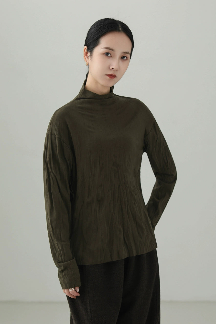 テンセルウールシワ加工Tシャツ　B4525