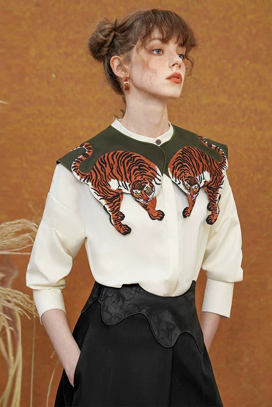 タイガーエンブロイダリーデタッチャブルカラー　B4585