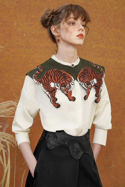 タイガーエンブロイダリーデタッチャブルカラー　B4585