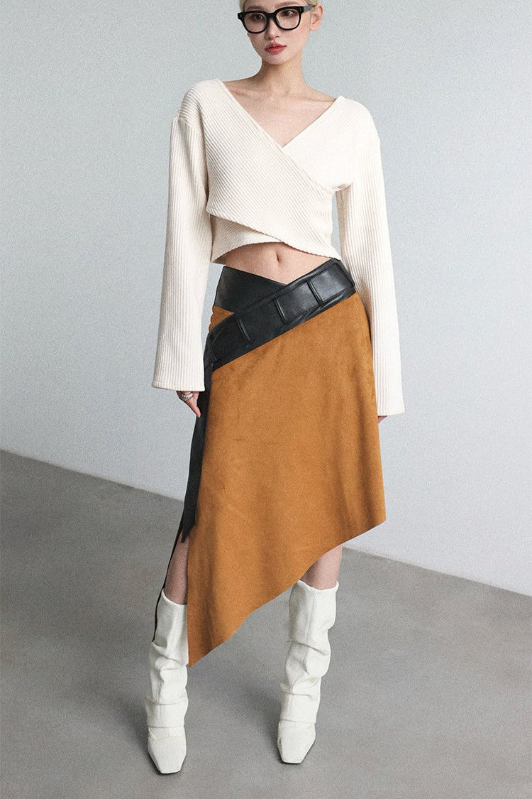 ワイドウエストアシメトリースカート　B4648