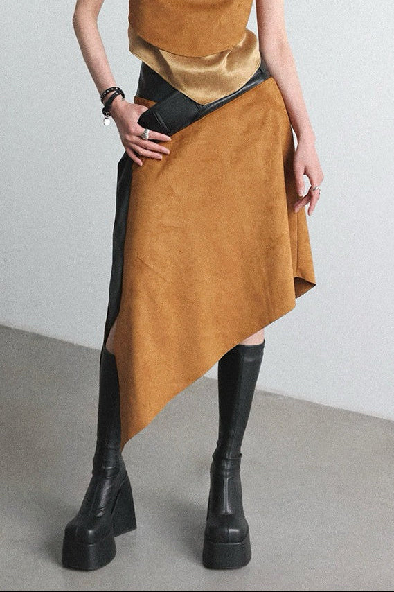 ワイドウエストアシメトリースカート　B4648