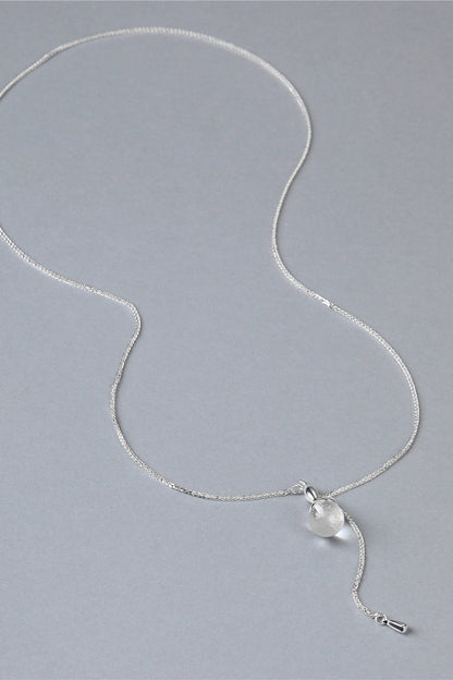 S925シャドウホワイトクリスタルペンダントネックレス　B4516