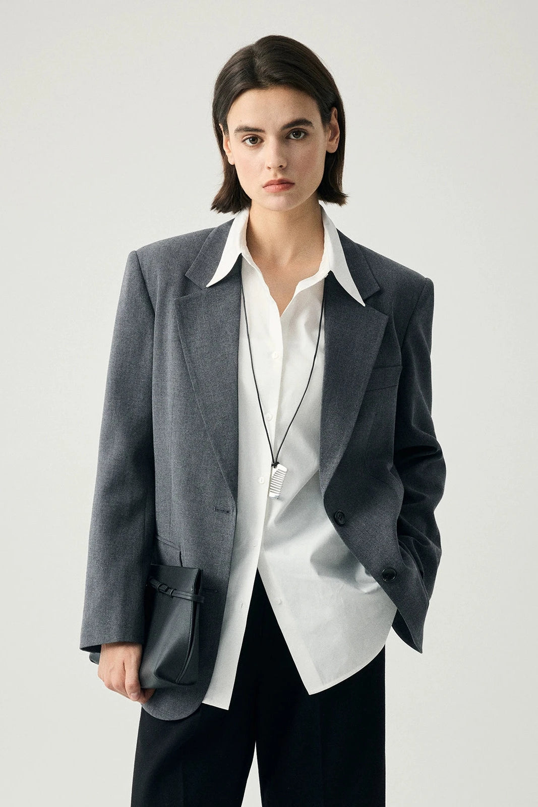 Tencel cotton simple white shirt B3540