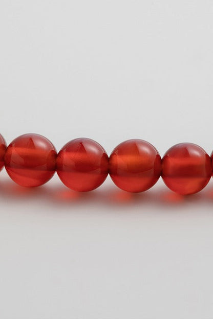 S925紅瑪瑙珠長項鍊 B4376