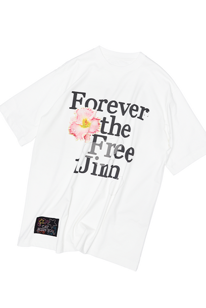 フラワーモノグラムプリントルーズTシャツ　B3942