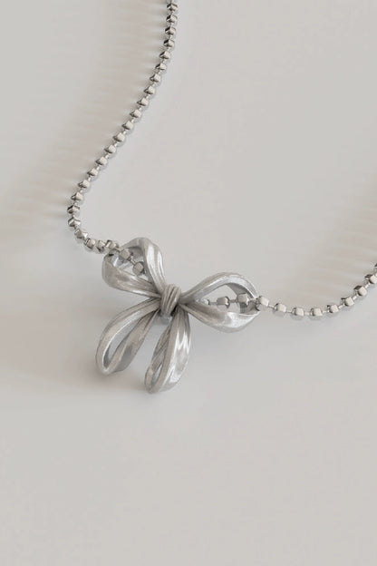 S925ボウニッチネックレス　B4298