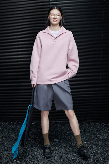 ピンクルーズラペルスウェットシャツ　B4359