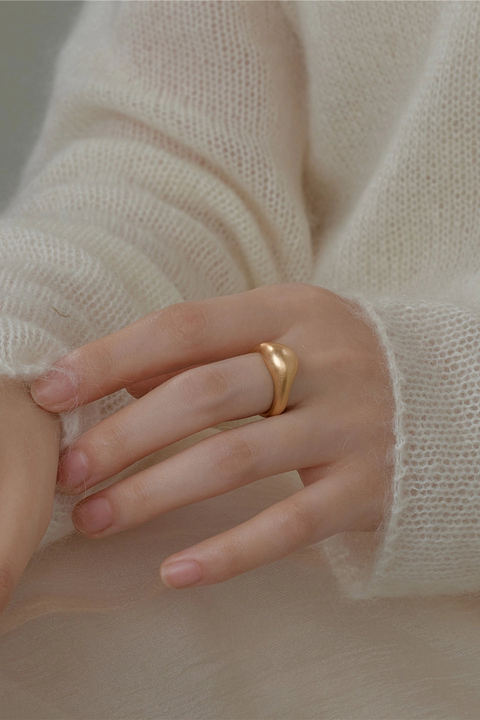 S925 幾何金銀開口戒指 B4520