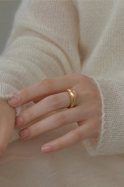 S925 幾何金銀開口戒指 B4520