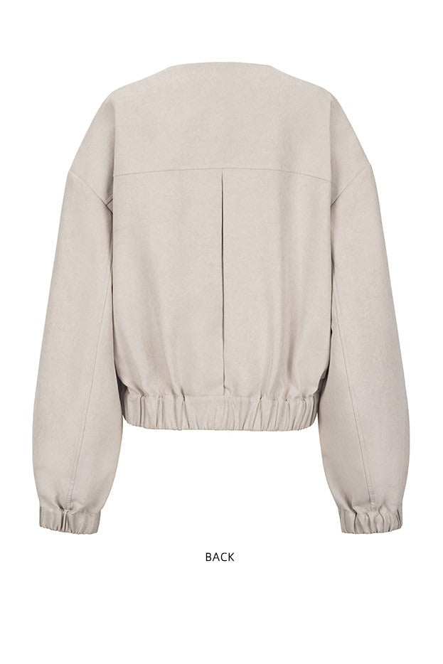 ラペルワイドショルダーショートジャケット　B4653