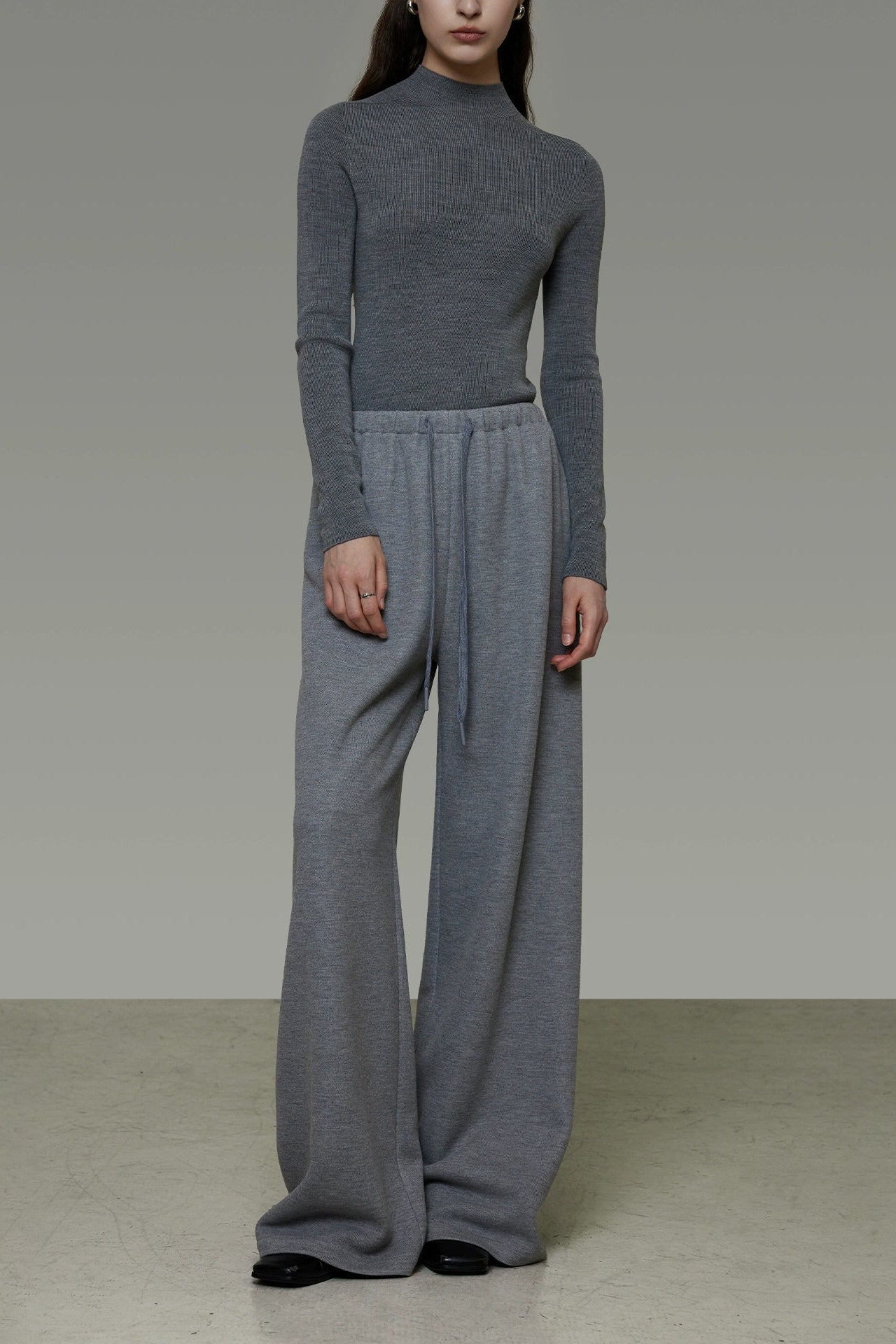 グレードローストリングルーズワイドパンツ　B4488