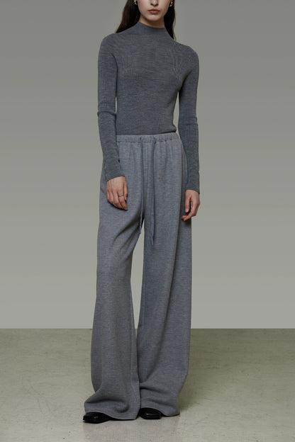 グレードローストリングルーズワイドパンツ　B4488