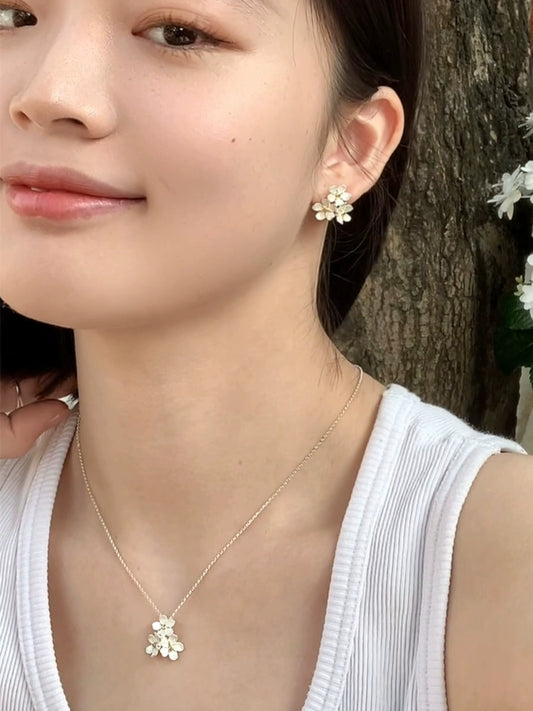 S925 Star Flower Earrings B2887