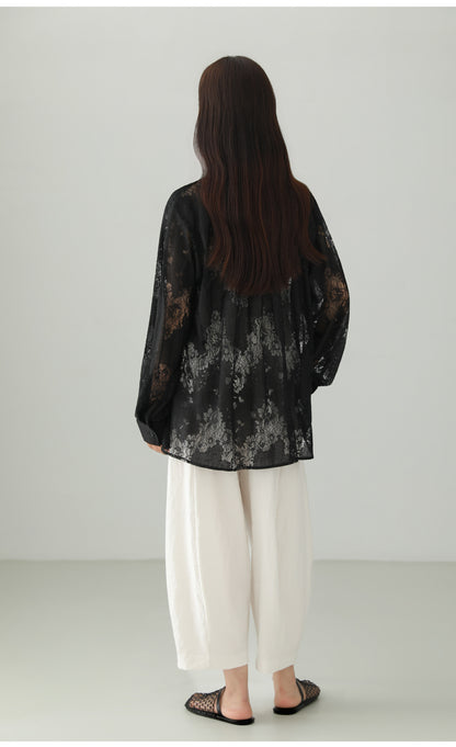 Jacquard Cutwork Shirt Jacket B4757