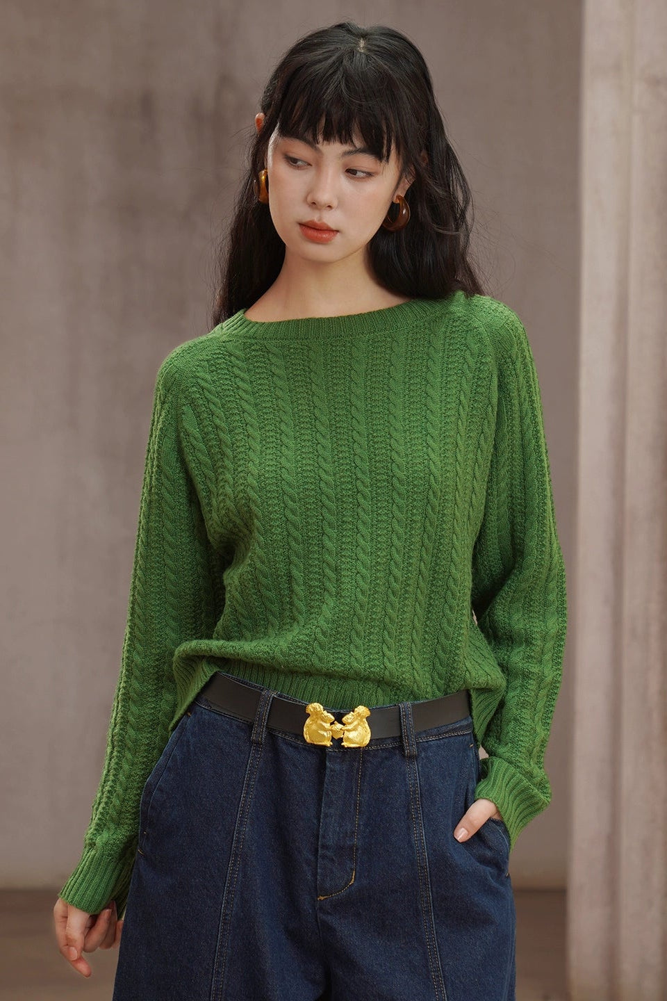 Squirrel Metal Buckle Vintage Leather Belt B4455