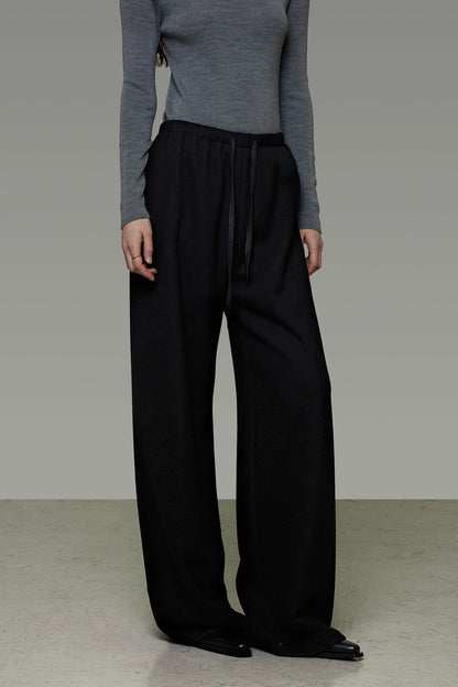 ドローストリングリラックス＆スリミングワイドパンツ　B4502
