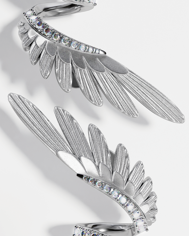 S925 柔美翼形耳環 B4173