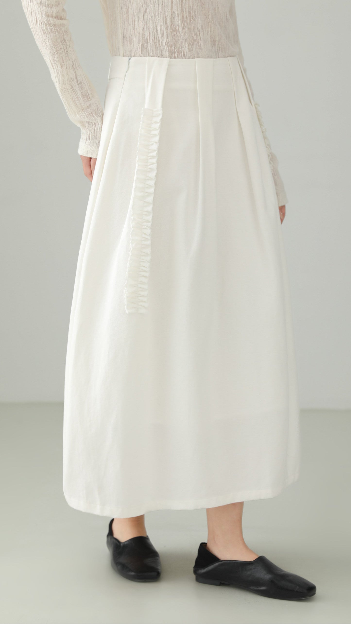 Tencel Cotton Frill Edge Bubble Skirt B4724