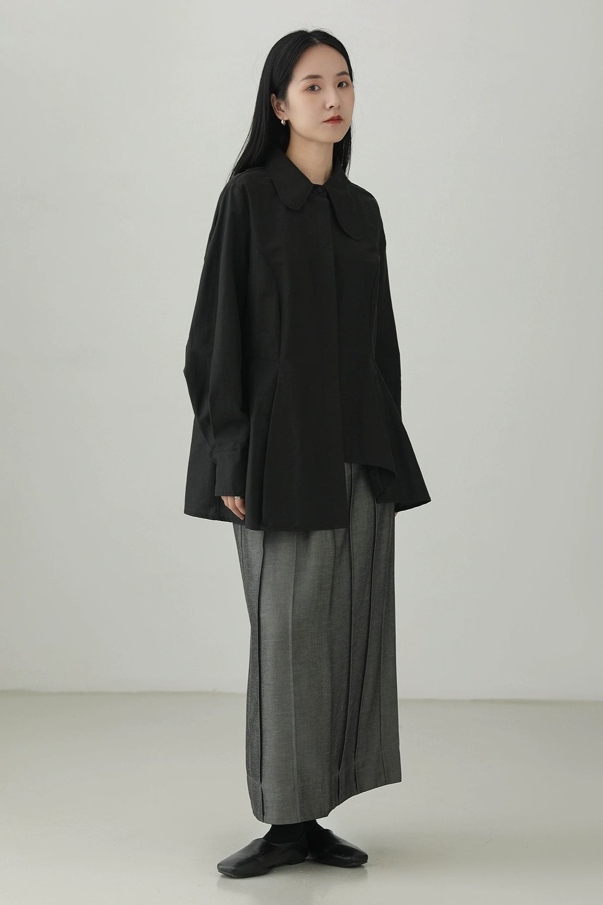 シワ加工コットンイレギュラーハイエンドシャツ　B4272