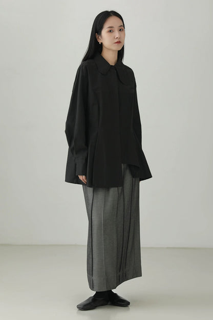 シワ加工コットンイレギュラーハイエンドシャツ　B4272