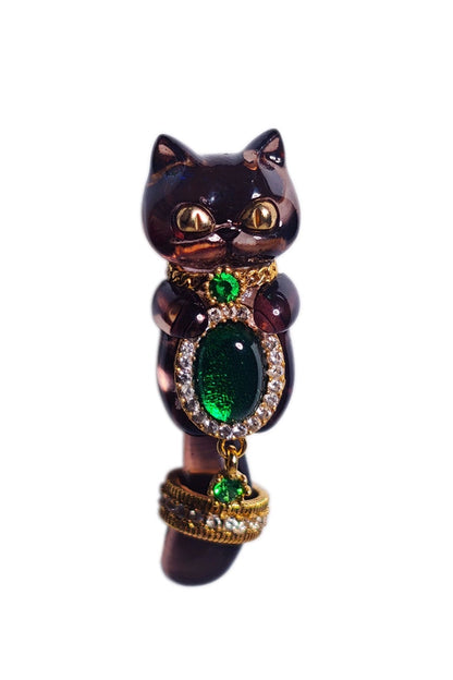 プレイフルリッチキャットS925スタッドピアス　B4464