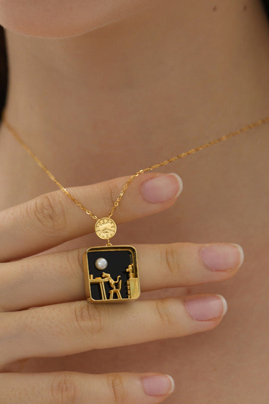 S925 微型場景家貓吊墜項鍊 B4201