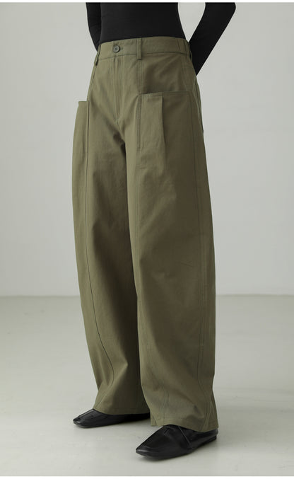 High-end Cotton Minimal Straight Pants B4726
