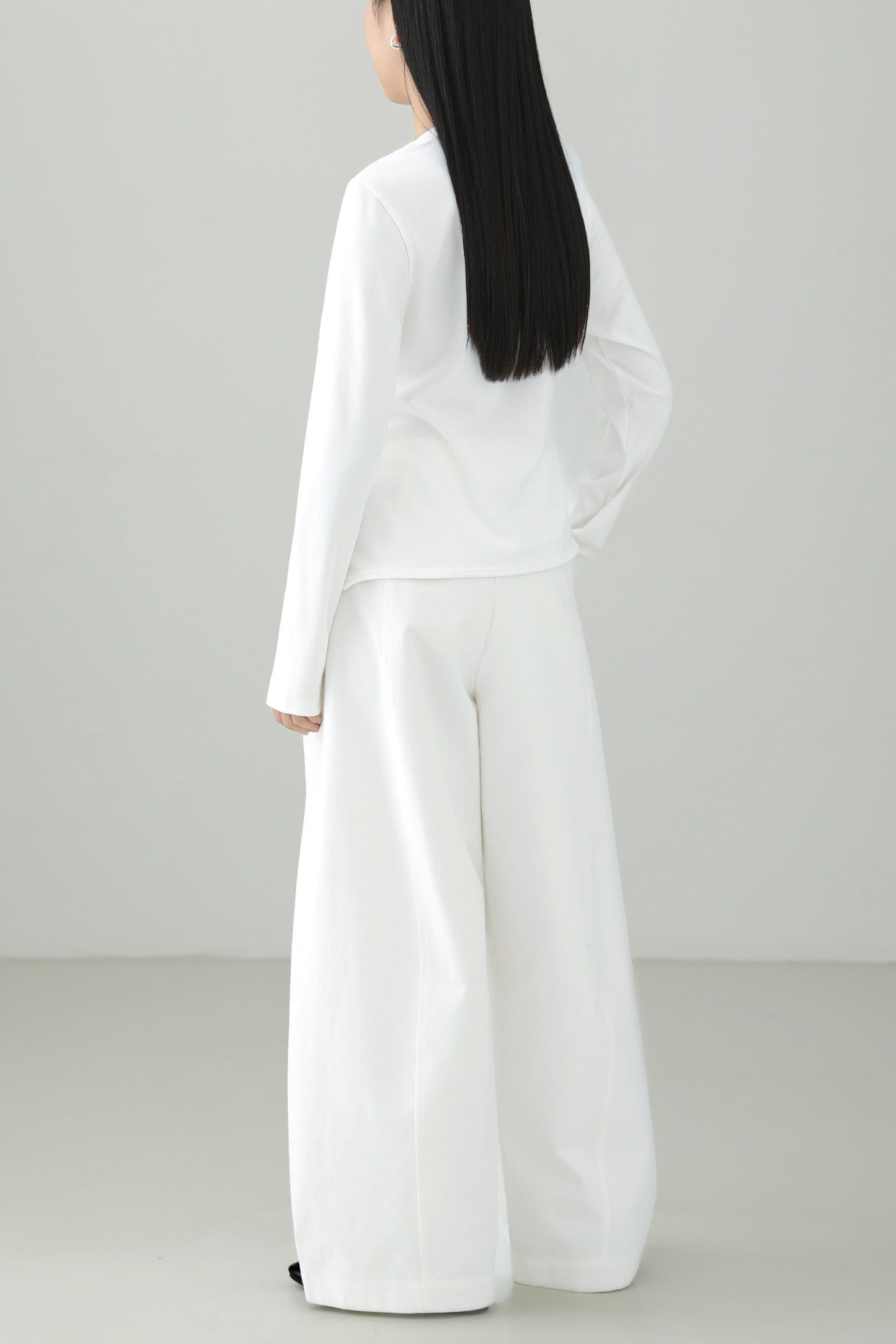 White Straight Wide Versatile Pants B4655
