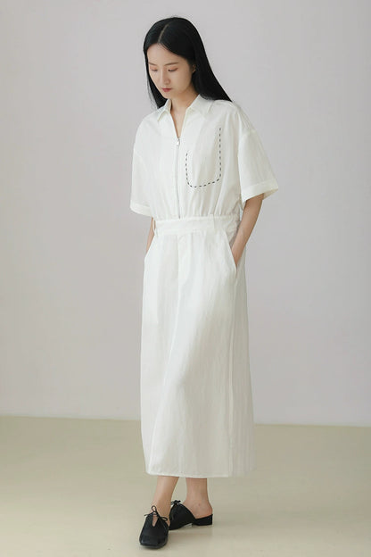 テンセルキュプラシャツワンピース　B3963