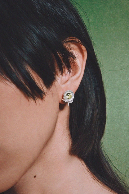向日葵不對稱彩色耳環 B4466