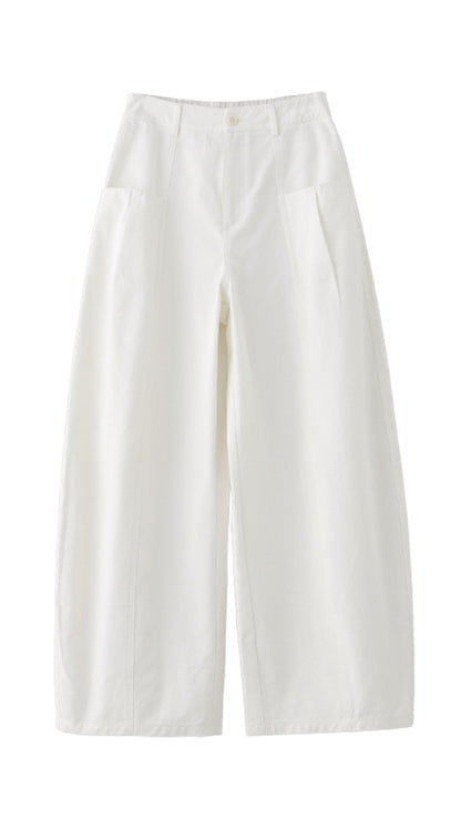 High-end Cotton Minimal Straight Pants B4726