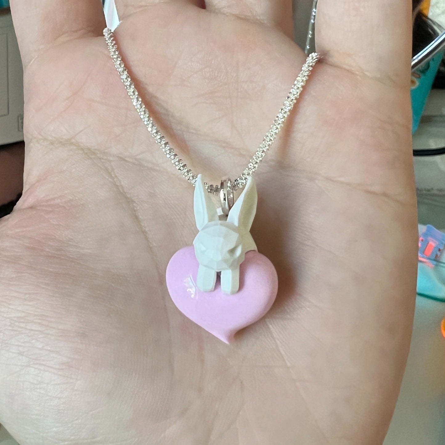 I love you rabbit necklace B1698