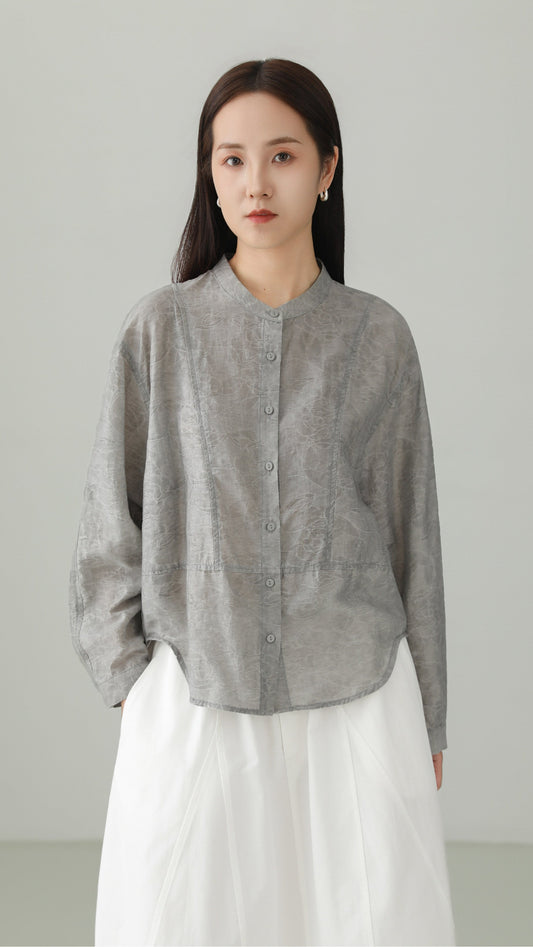 プレミアムリヨセルジャカードライトアウターシャツ　B4725