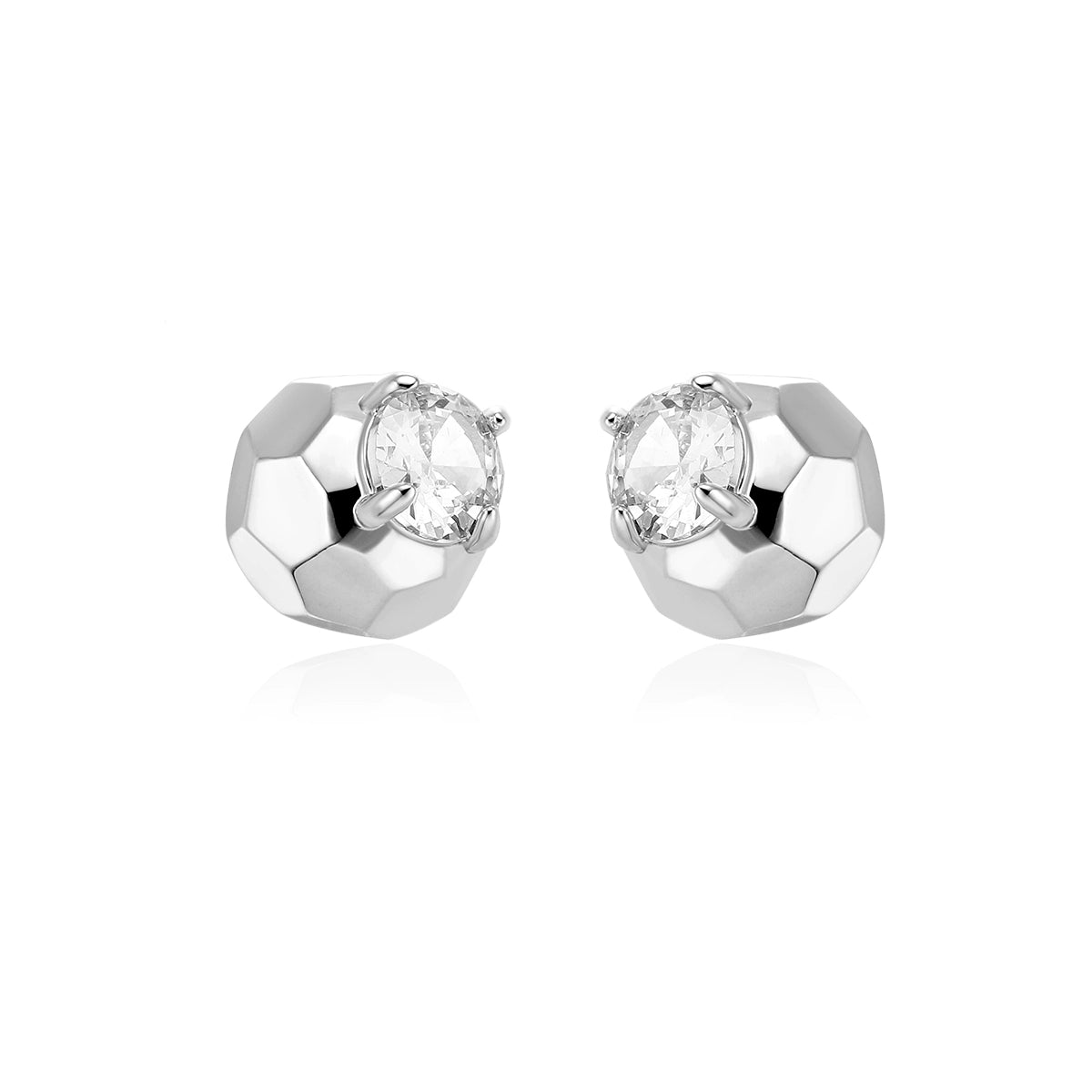 Round metal ball earrings B2442