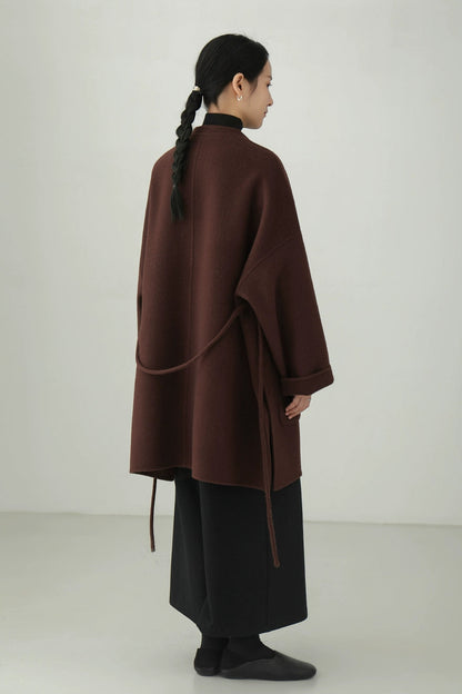 100% wool double-face mid-length coat B4529