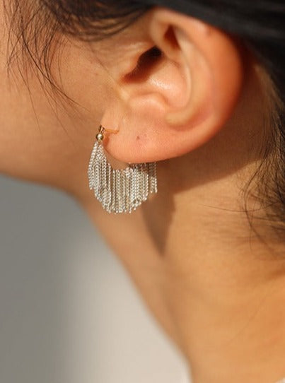 Waterfall Shiny S925 Earrings B1628