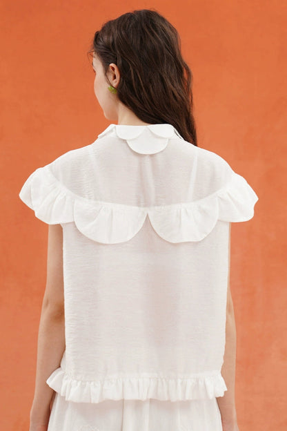 ホワイトペタルカラーブラウス　B3927