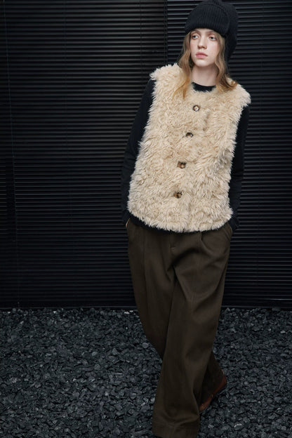 スエード調リバーシブルベスト　B4577