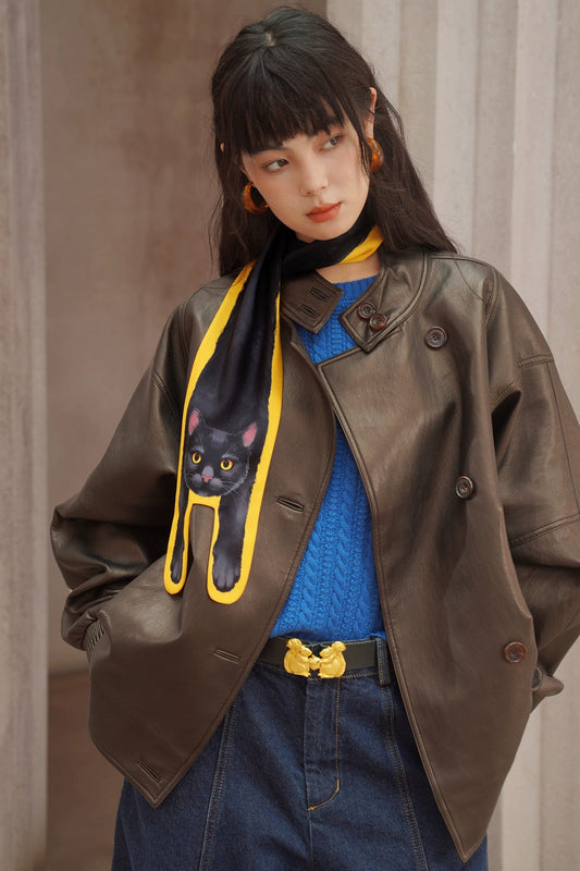 アメリカンレトロモーターサイクルPUルーズジャケット　B4458