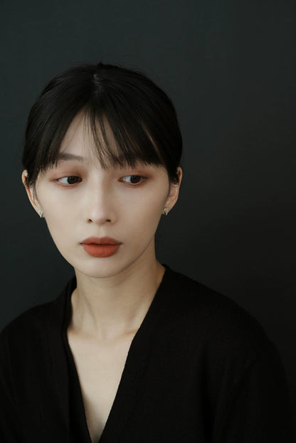 S925ヴィンテージウーブンラブピアス　B4152