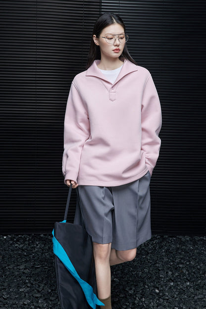 ピンクルーズラペルスウェットシャツ　B4359