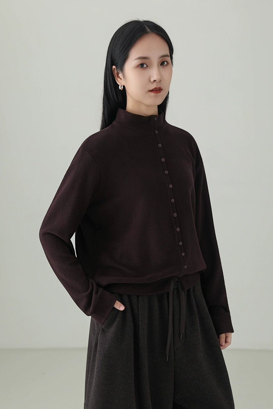 テンセルウールダブルフェイスニットトップス　B4523