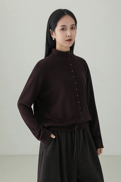 テンセルウールダブルフェイスニットトップス　B4523