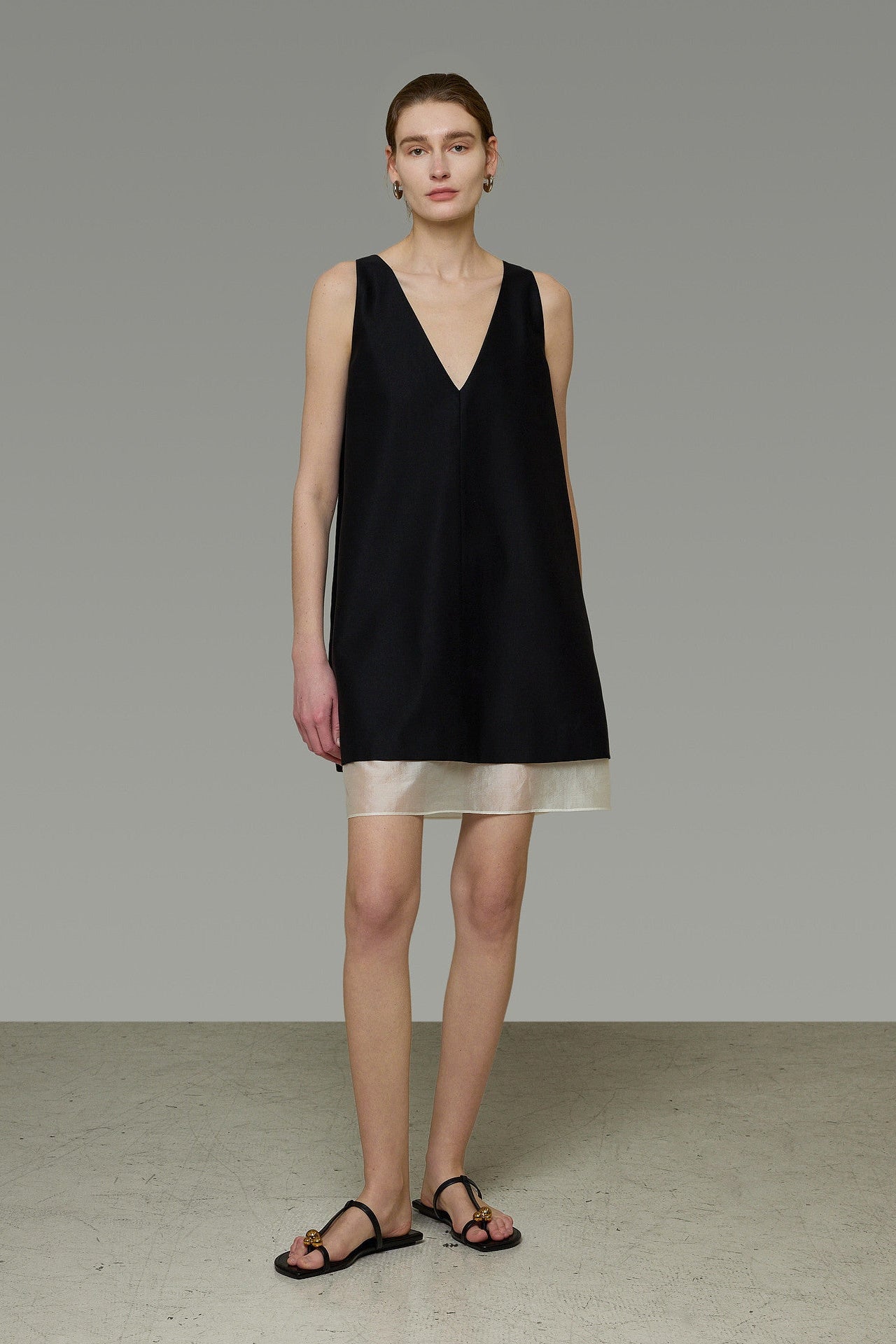 Two-Tone Two-Way Sleeveless Dress B4769