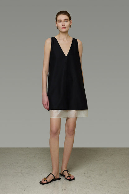 Two-Tone Two-Way Sleeveless Dress B4769