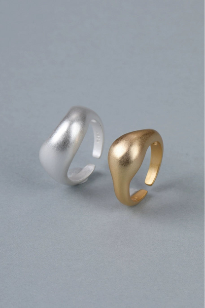 S925 幾何金銀開口戒指 B4520