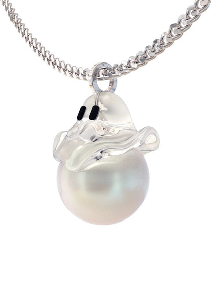 Clear small ghost polygon pearl necklace B2772