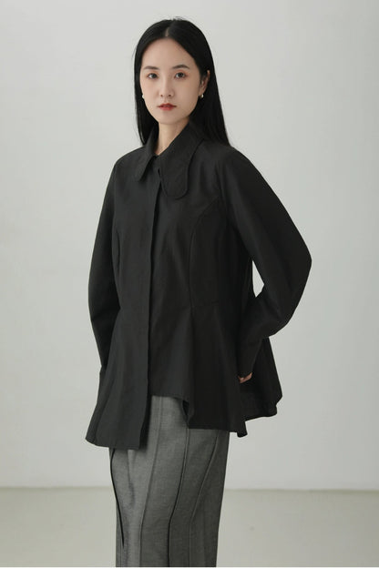 シワ加工コットンイレギュラーハイエンドシャツ　B4272